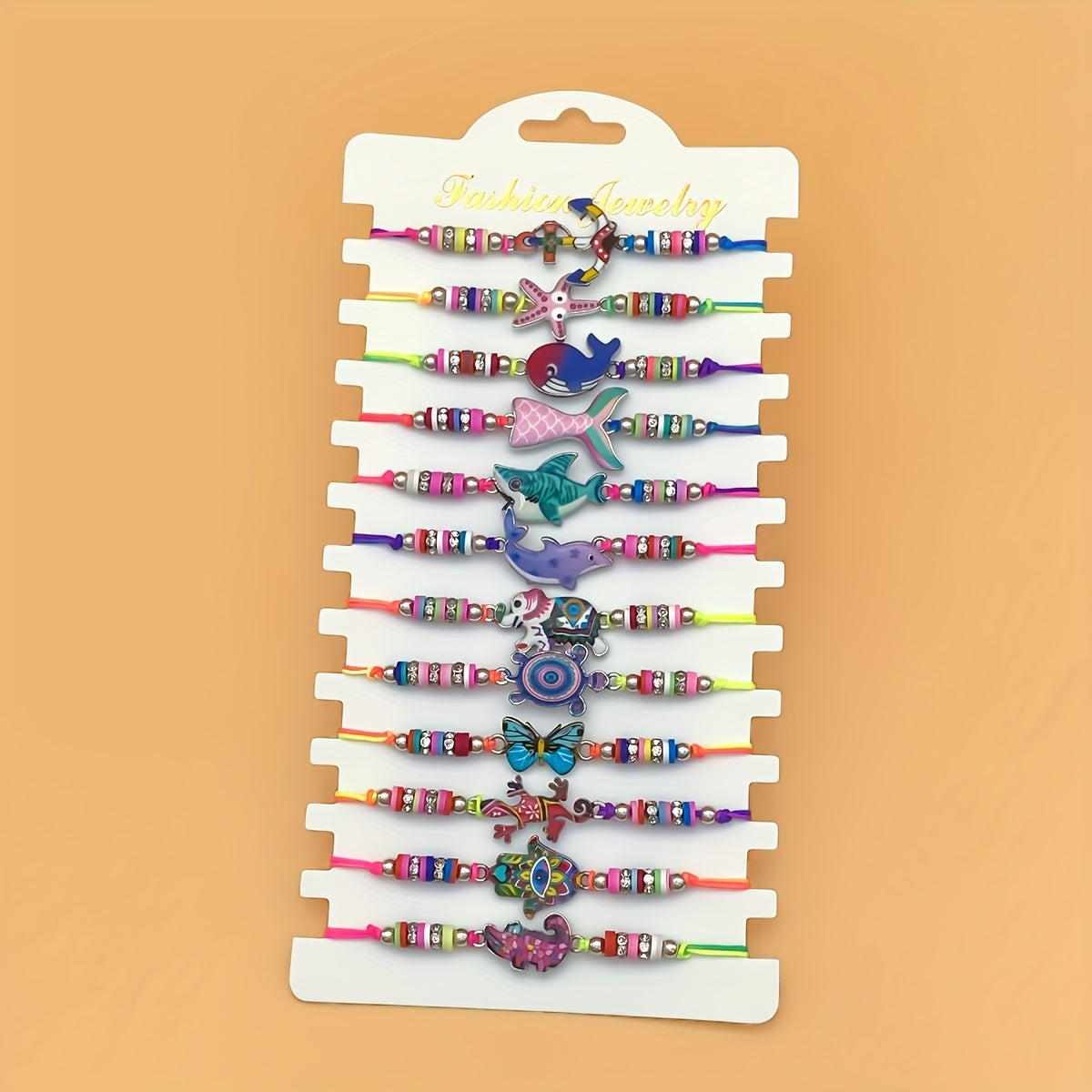 12pcs Kids Cartoon Clay Braided Bracelets