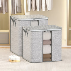 1pc Clothes Storage Bag With Handles & Window Non Woven Fabric Clothes Bag