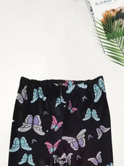 Colorful Butterfly Print Leggings Girls Casual Leggings All Season Gift
