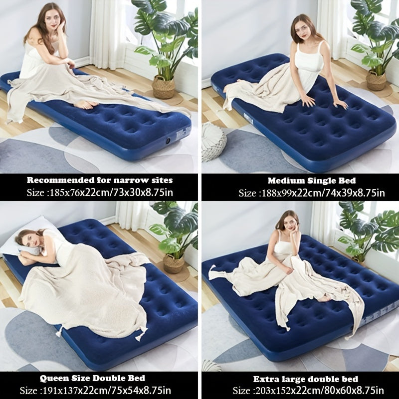 Soft Air Mattress Flocked Tent Moisture Pad Portable Air Bed For Travel