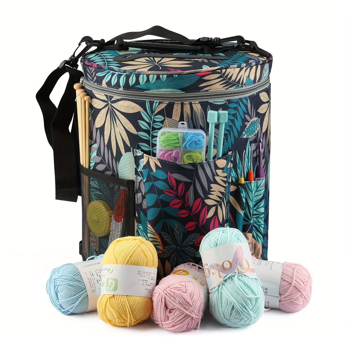 Yarn Storage Bag Leaves For Crochet Wool Knitting Tools