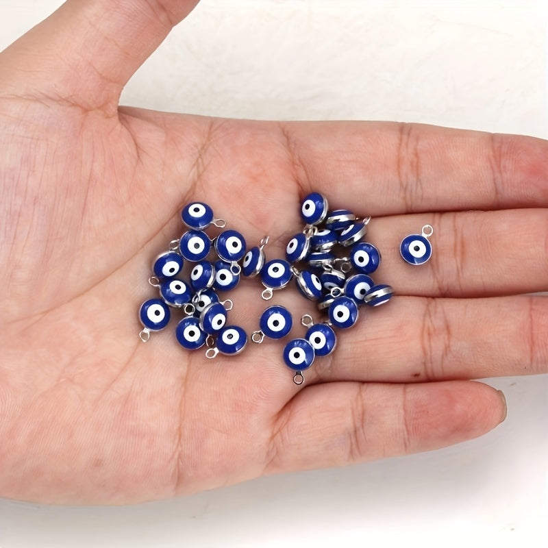 30pcs Turkey Evil Lucky Eye Charms Metal Connectors DIY Jewelry Acces