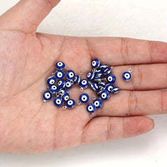 30pcs Turkey Evil Lucky Eye Charms Metal Connectors DIY Jewelry Acces