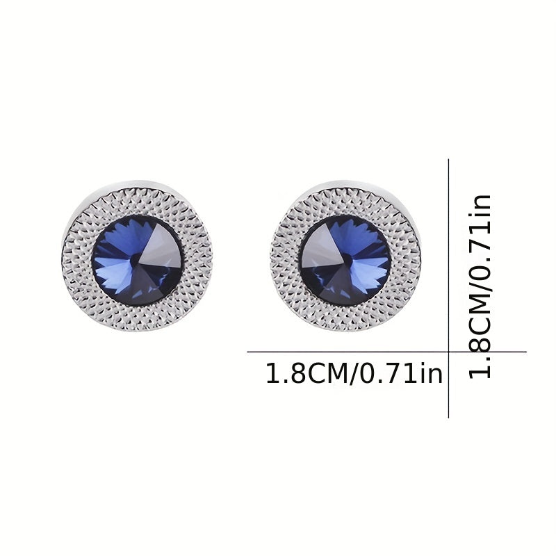 Crystal Cufflinks for Men Shirt Button Cuff Link Jewelry