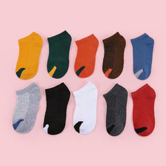 10 Pairs Kids Striped Ankle Socks