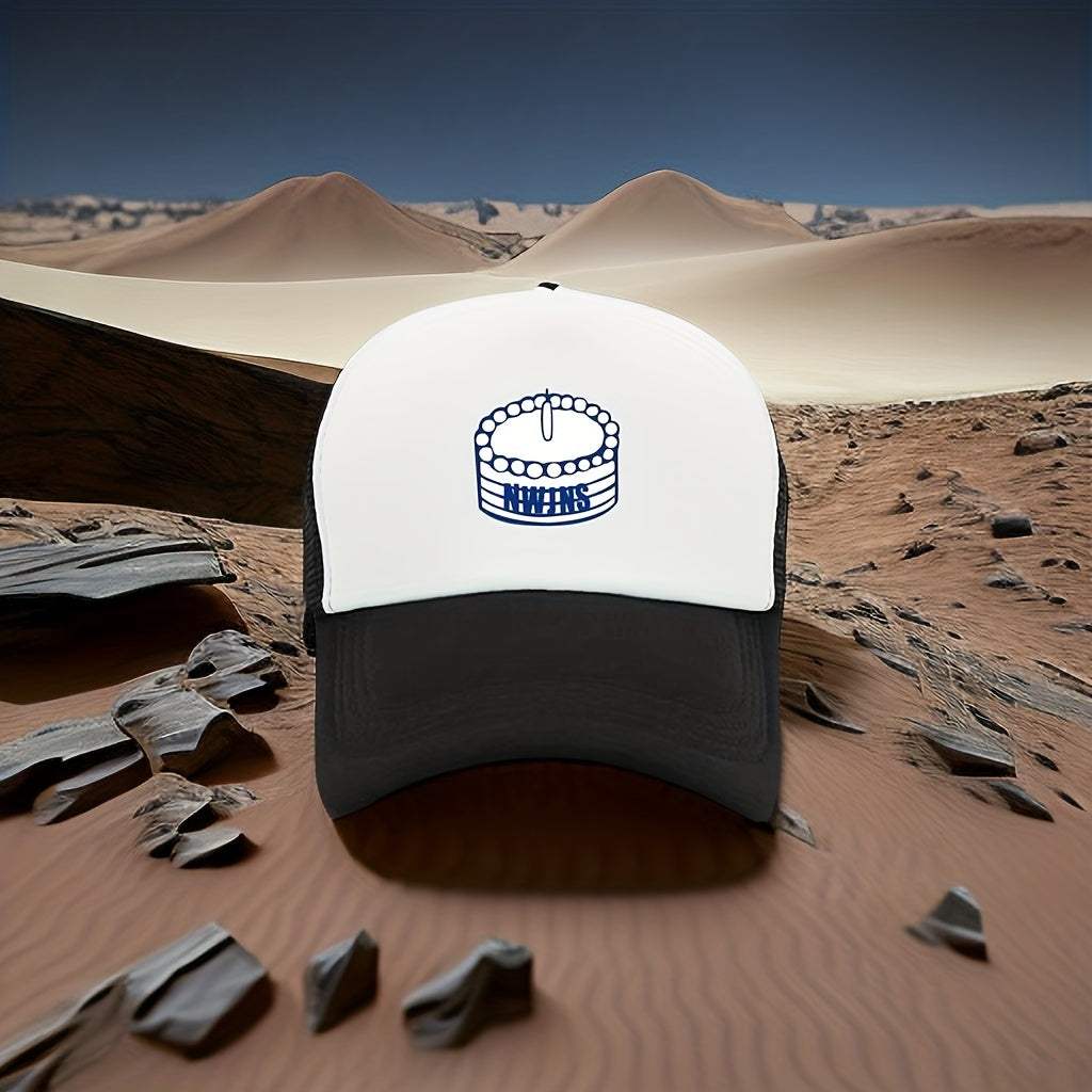 Birthday Cake Print Trucker Hat Baseball Cap Sunshade Dad Hats