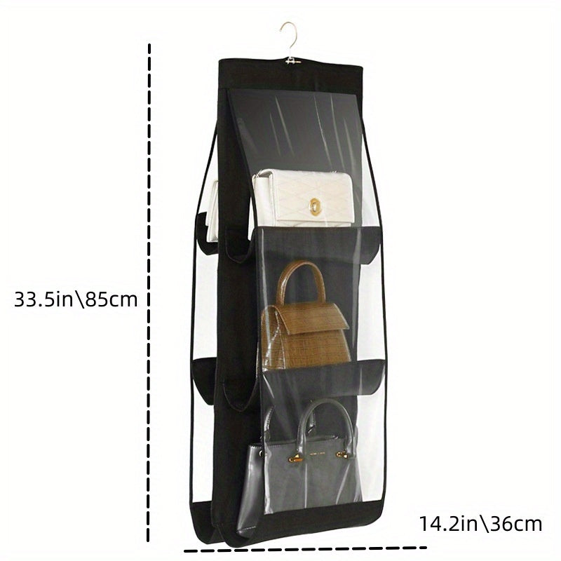 Transparent Double-sided Storage Hanging Bag Six-layer Shelf Bag