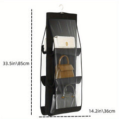 Transparent Double-sided Storage Hanging Bag Six-layer Shelf Bag