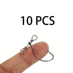 10pcs Balance Single Hook Barbed Fishing Hook High Carbon Steel Spin Hook