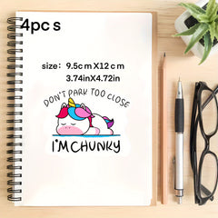 4pcs Chunky Stickers for Car Laptop Truck Window Bumper Decorative Decals