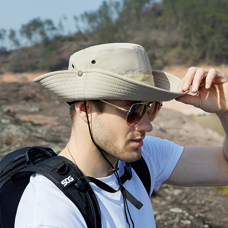 Men's Breathable Bucket Hat Wide Brim Sun Hat