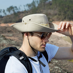 Men's Breathable Bucket Hat Wide Brim Sun Hat