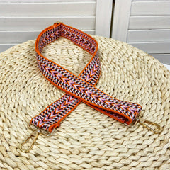 Colorblock Straw Bag Strap Adjustable For Shoulder Bag