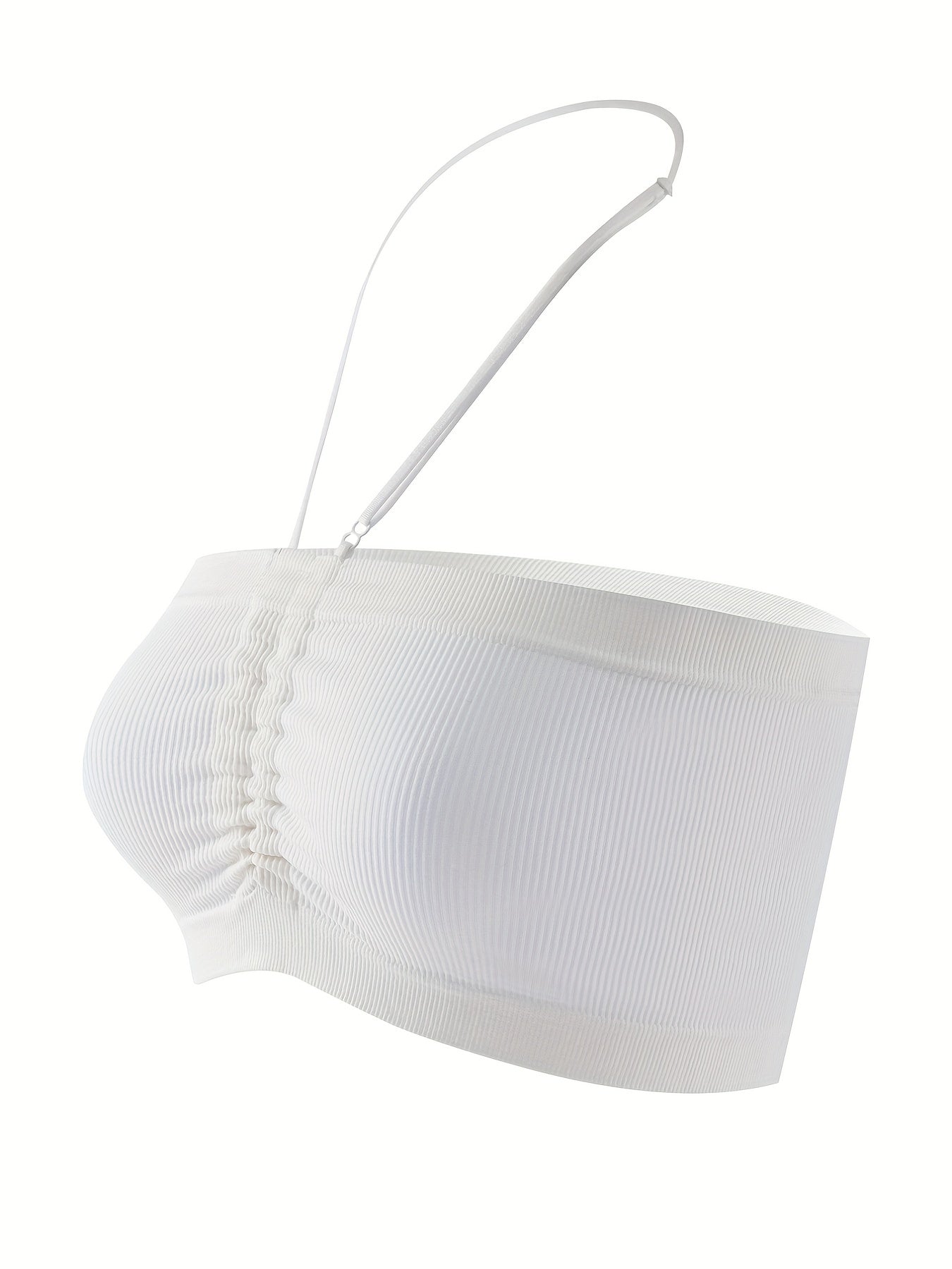 Ribbed Halter Wireless Bra Seamless Stretch Lingerie