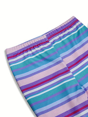 5pcs Girls' Skinny Stretchy Legging Pants Plain Colors Dots Stripe Print