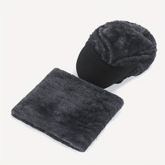 Outdoor Striped Warm Hat with Velvet Neck