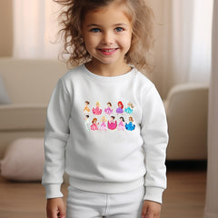 OERYUI Cartoon Princesses Print Pullover Top Kids Clothes Spring Fall