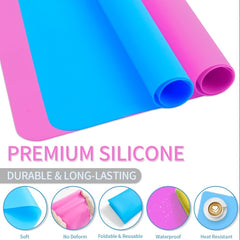 2 Pack Silicone Craft Mats for Resin Casting and DIY Art, Nonstick Silicone