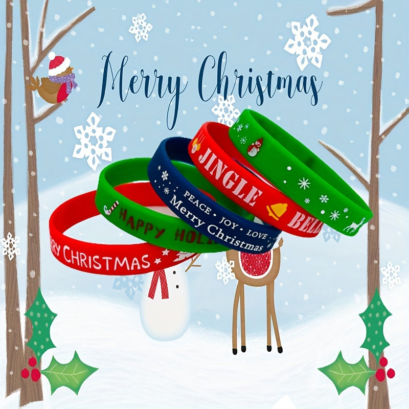 Christmas Themed Silicone Bracelet - Holiday Party Decoration