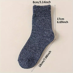5 Pairs Wool Crew Socks For Men Winter Hiking Soft Warm Casual Socks