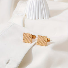 Square Striped Cufflinks for Men's French Shirt