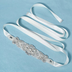 Rhinestone Bridal Sash Wedding Belt Satin Jewelry Beaded Accessory
