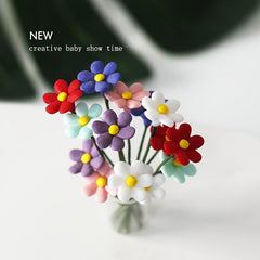 1:12 Scale Mixed Color Daisies Plastic Flowers Dollhouse Decor Bedroom Accents