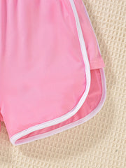 Girls Casual Plain Waistband Shorts for Kids Summer