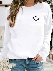 Smile Graphic Long Sleeve Sweatshirt