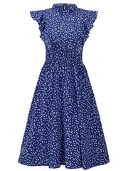 Women's Chiffon Floral Print Ruffle A-line Sundress