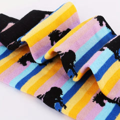 5pairs Girls Kids Funny Crazy Horse Pattern Cartoon Crew Socks