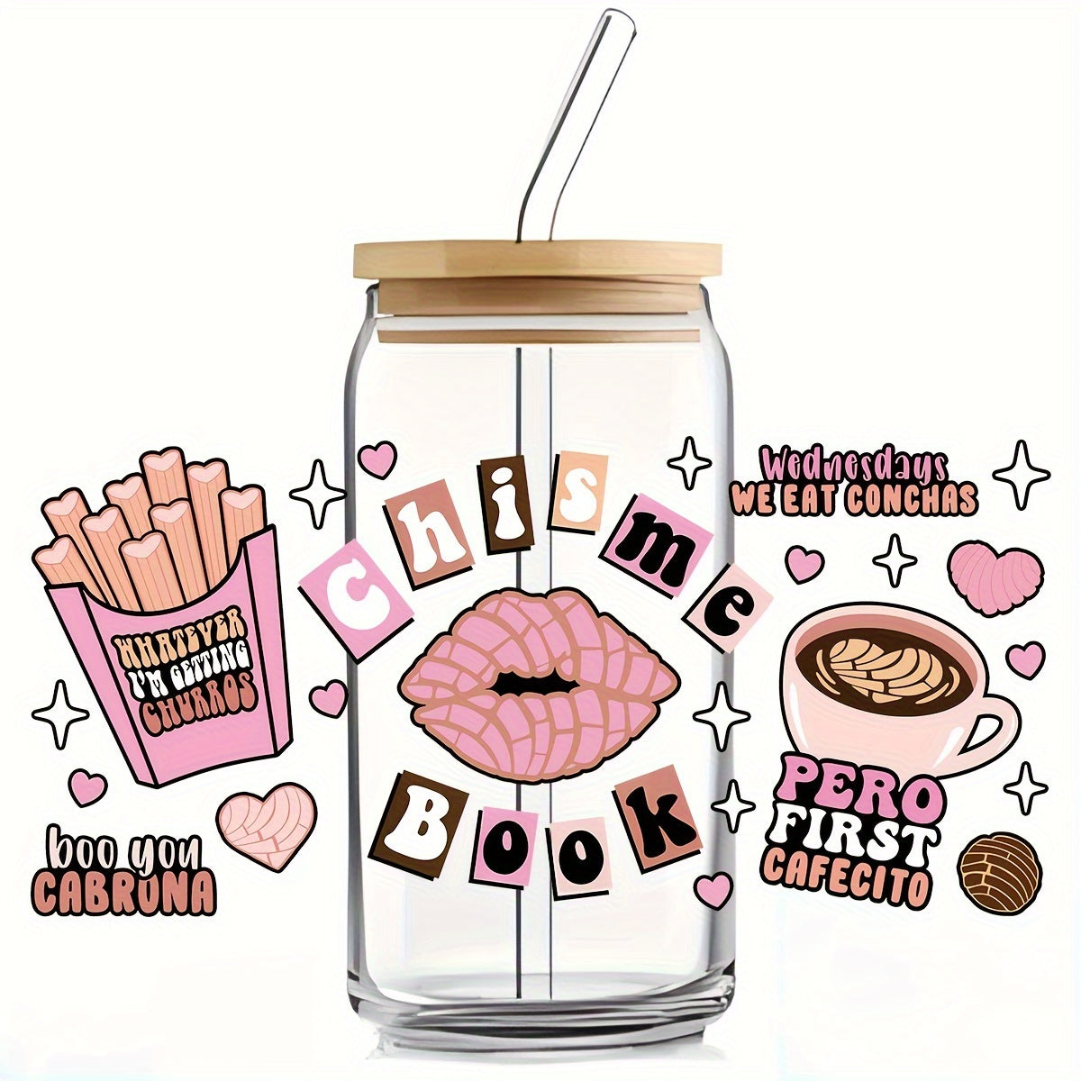 UV DTF Transfer Sticker 1 Sheet for DIY Waterproof Decal on 16OZ Tumbler