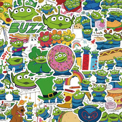 Disney Alien Waterproof Stickers - Set of 42 Cute Cartoon Decals