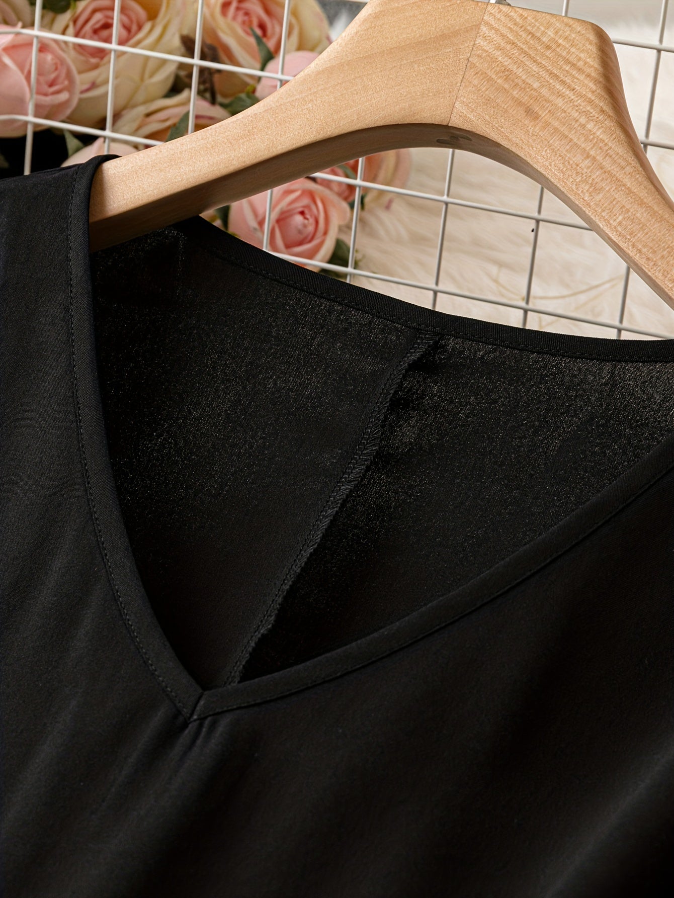 Casual Dress Laser Cut Out 3/4 Sleeve A-line