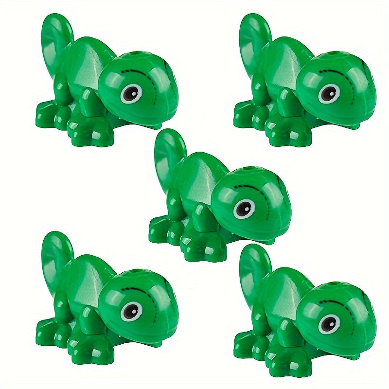 5pcs Small Particle Building Blocks Chameleon Lizard Climbing Pet Scene