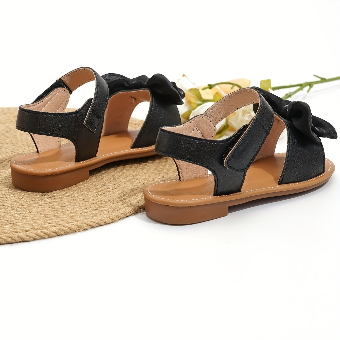 Girls Bowknot Open Toe Sandals Lightweight Anti Slip Sandals