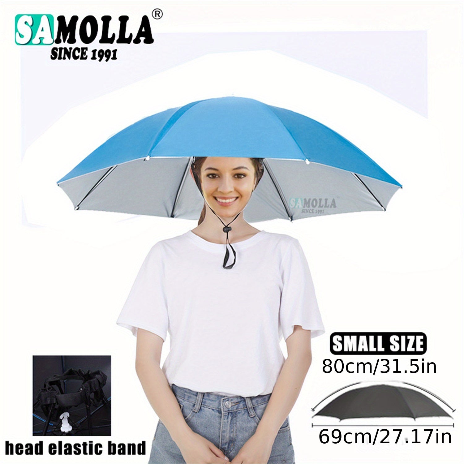Portable UV Protection Umbrella Hat for Outdoor Fishing