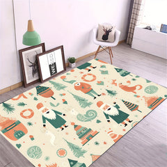 Soft Fluffy Geometric Christmas Area Rug Washable for Living Rooms Bedrooms