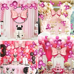 6pcs Cartoon Character Birthday Balloons Pink Bow Balloon Party Decoration