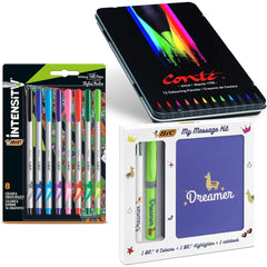 BIC Intensity Felt Tip & Conte Colouring Pencils Kit for School