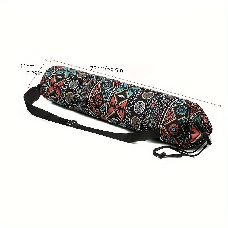 Printed Yoga Mat Storage Bag with Drawstring