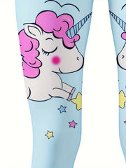 Unicorn Graphic Leggings Girls Thick Leggings For Spring Fall Winter