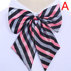 Striped Bow Tie for Women Silk Christmas Party Gift