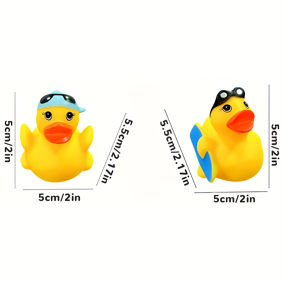 12pcs Colorful Rubber Duckies Kids' Toys Classroom Rewards