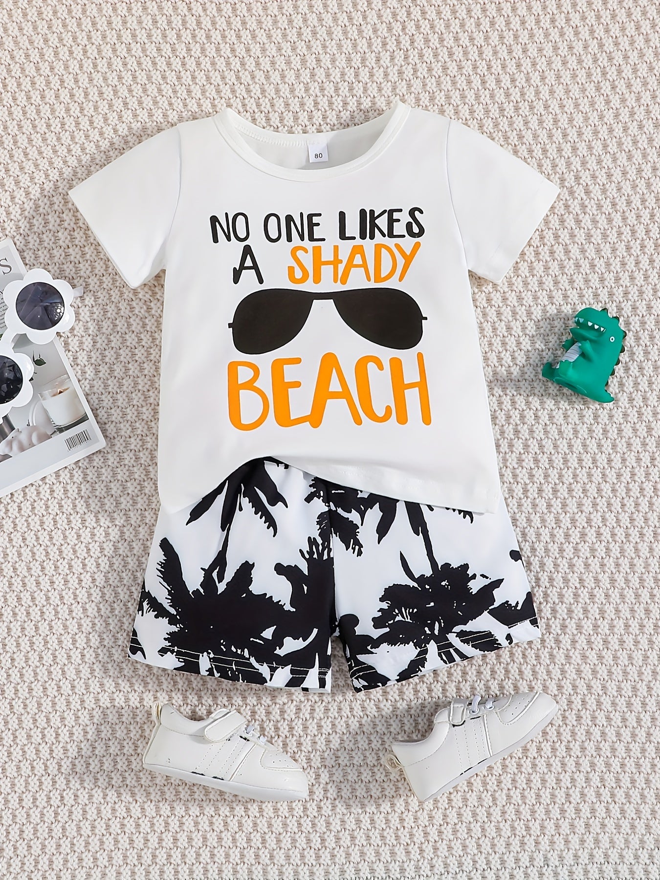 Toddler Boys Coconut Tree Print Top & Shorts Set