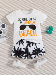 Toddler Boys Coconut Tree Print Top & Shorts Set
