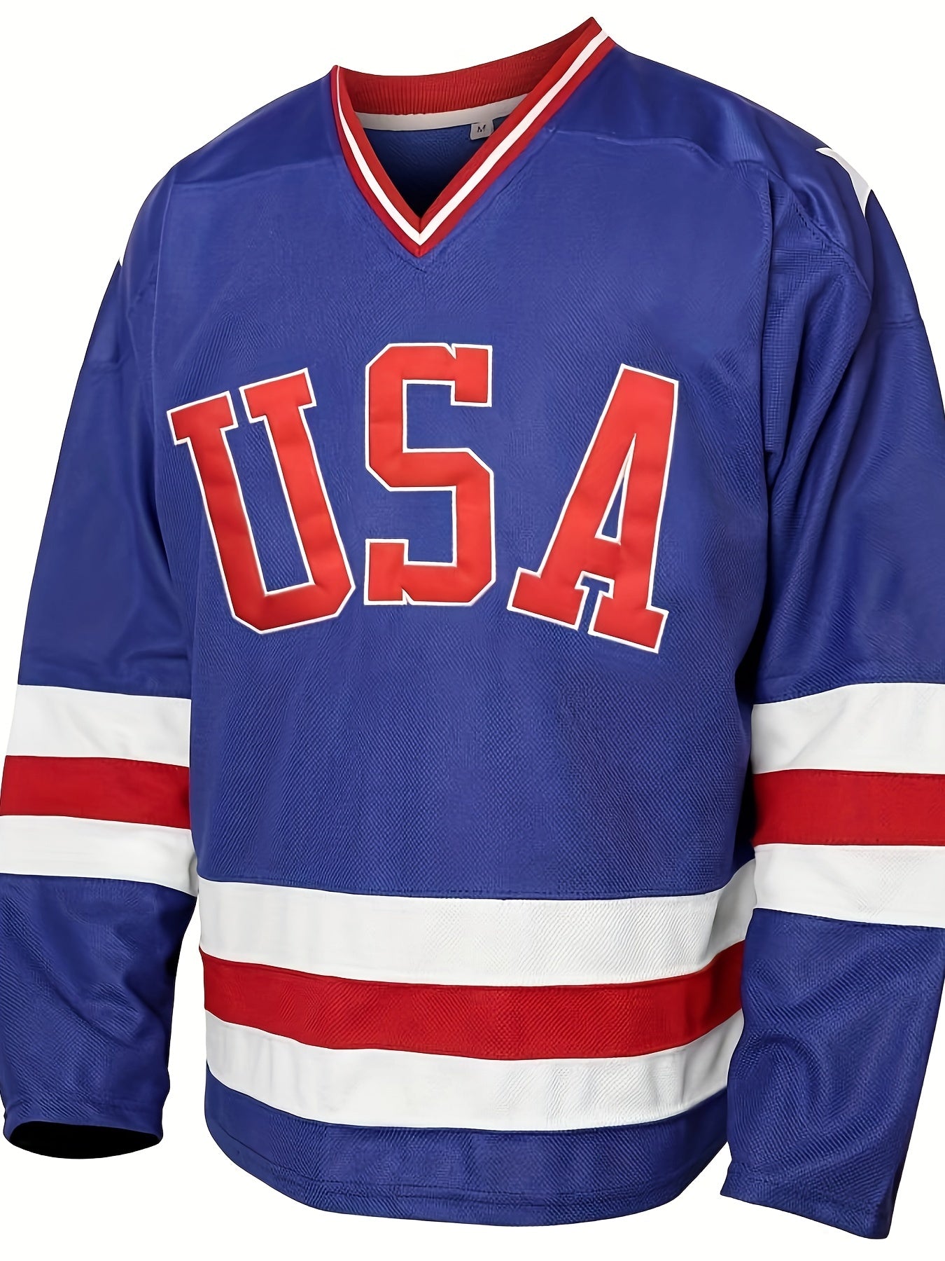 Men's Stripe Long Sleeve Ice Hockey Jersey Retro Classic Embroidery