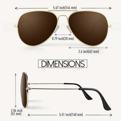 EYEOJO Pilot Sunglasses Metal Frame UV400 Polarized