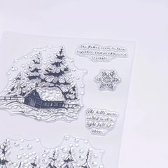 Christmas Tree Forest Snowflake Transparent Seal for Holiday Decor