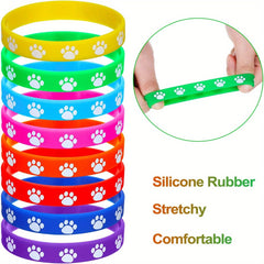 8pcs Colorful Silicone Bracelet Stretch Wristband Waterproof Wrist Band
